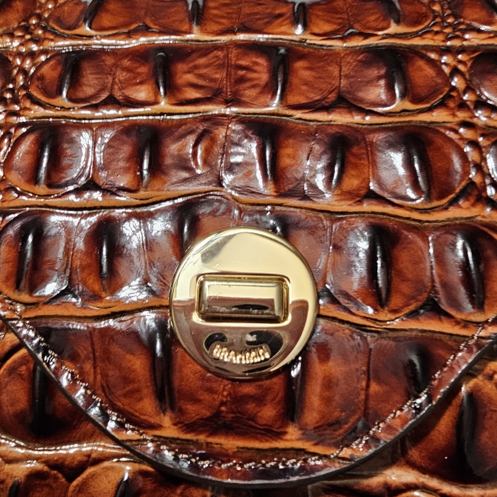 Brahmin Pecan BrownCrocodile Daylan Embossed Shoulder Bag - Picture 11 of 12
